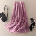Elegant Pleated Skirt | High-Waisted Design with Flowing Mesh Layers | Effortless Style for Any Occasion