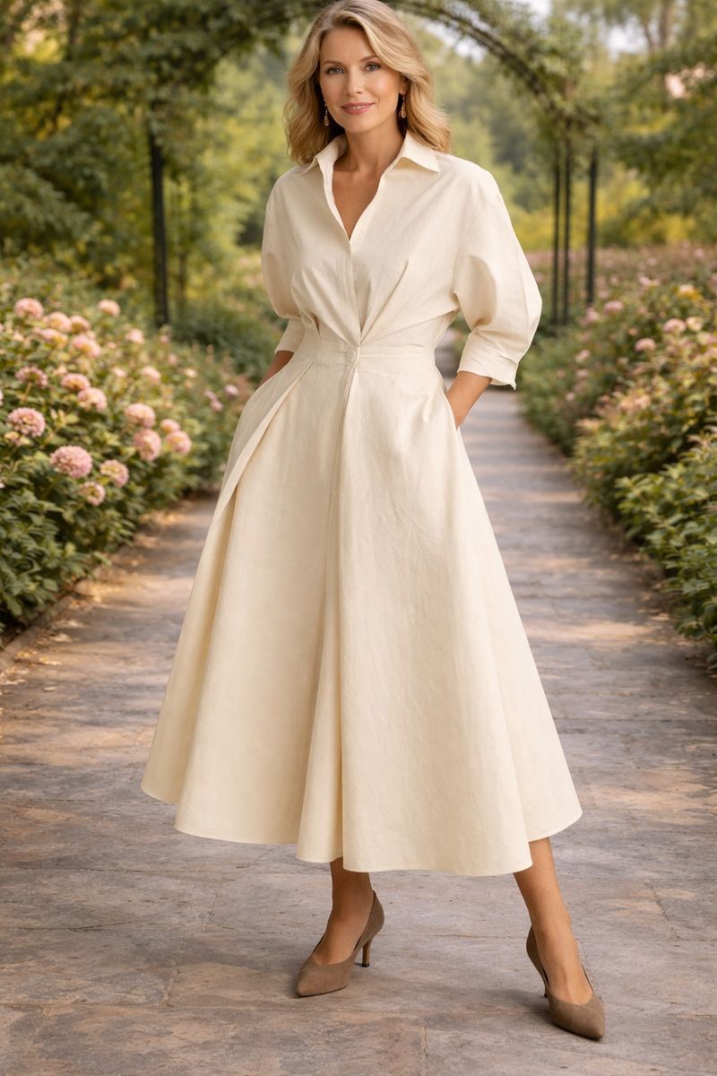 Elegant Wrap-Front Maxi Dress for Women with Flowing Skirt | Effortless Style for Any Occasion