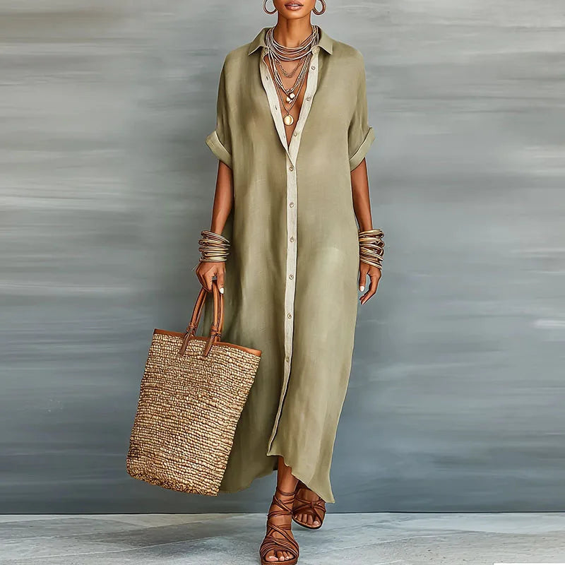 Gemma Collection | Women's Summer Dress with Button-Down Front | Relaxed Maxi Style for Effortless Comfort