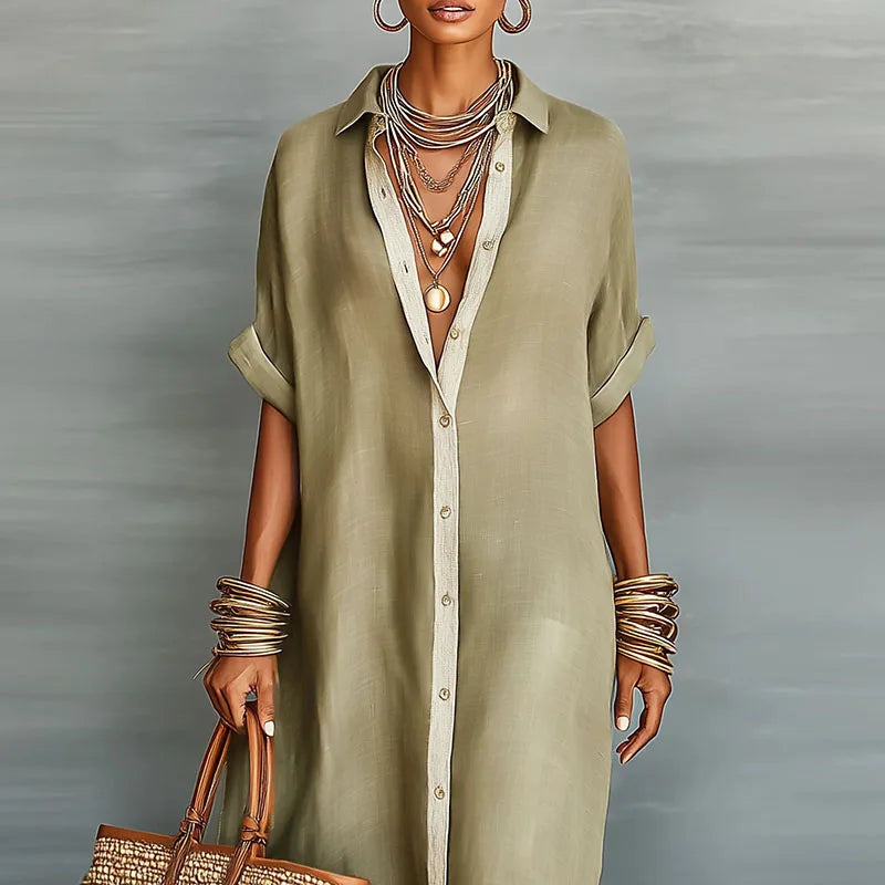 Gemma Collection | Women's Summer Dress with Button-Down Front | Relaxed Maxi Style for Effortless Comfort