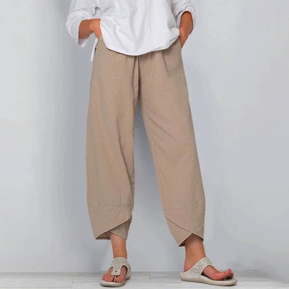 Georgina | Black Harem Pants Women with High Waist & Side Pockets | Effortless Comfort for Everyday Wear