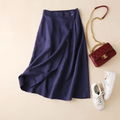 Melissa Collection | Women's Midi Skirt with Wrap-Style Front | Breathable Cotton-Linen Blend for Effortless Elegance