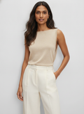 Cotton Linen Reversible Boatneck Top | Low Back & Cool-Touch — Main Model